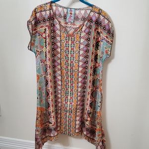 Johnny Was silk drape tunic